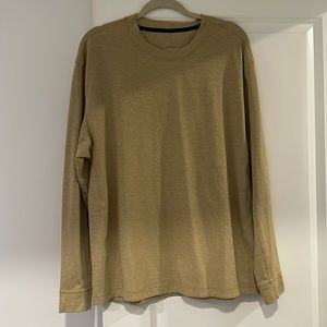 Lululemon Men’s Relaxed- Fit Training Long Sleeve Shirt Heathered Auric Gold L